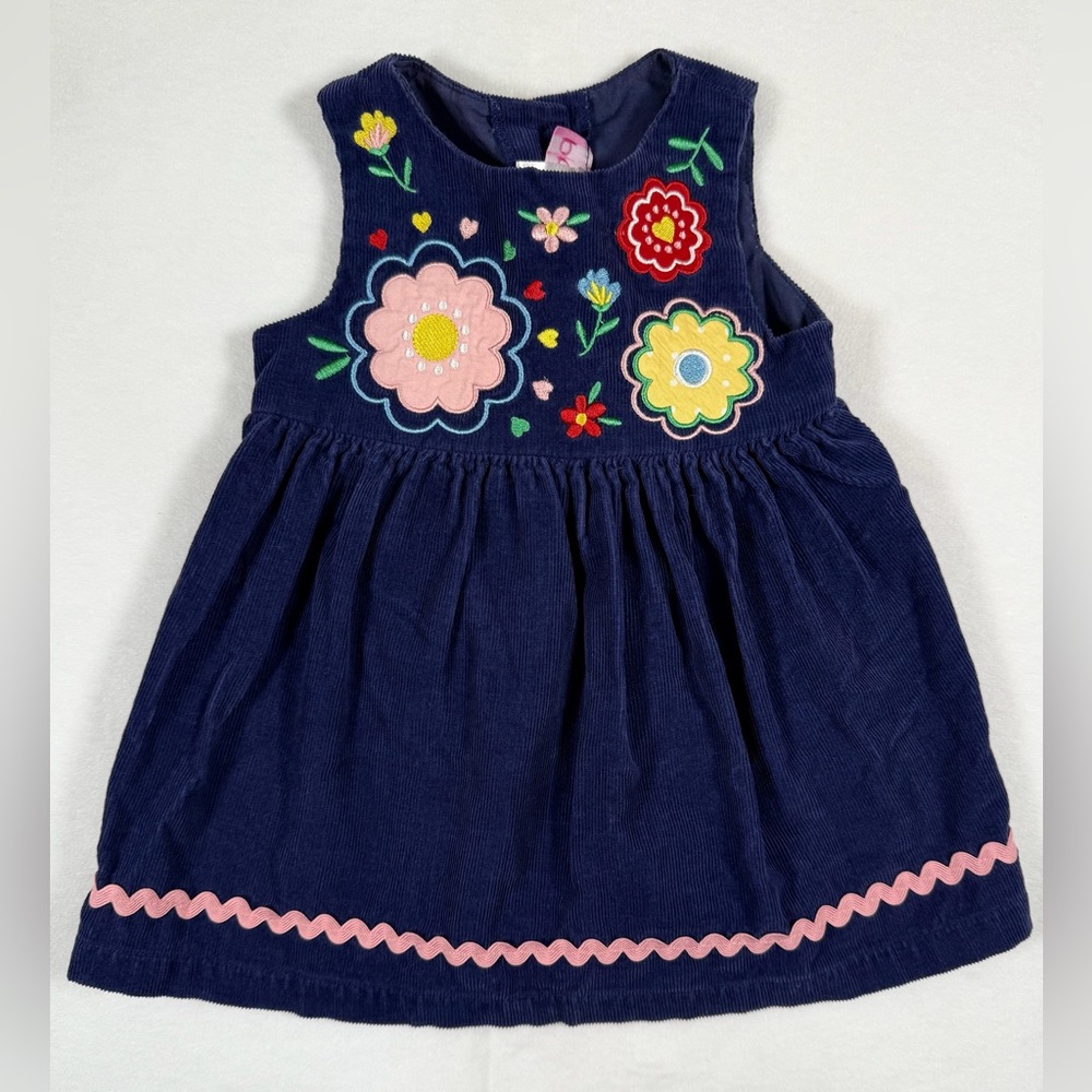 GOOD LAD Baby‎ Girl’s Ric Rac Corduroy Embroidered Floral Fit & Flare Dress 12M